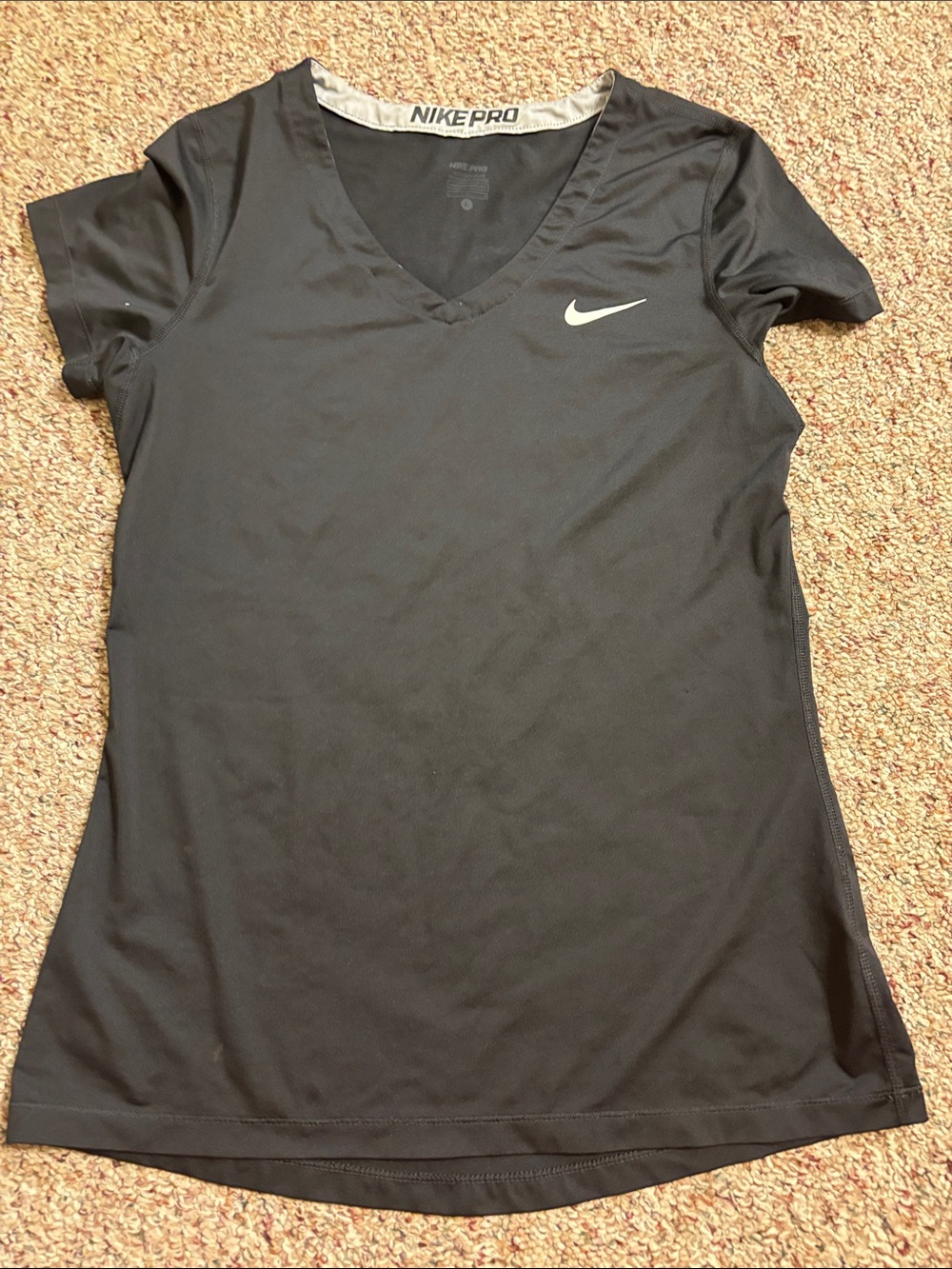 Nike Pro Black Short-Sleeve V-Neck Performance Tee